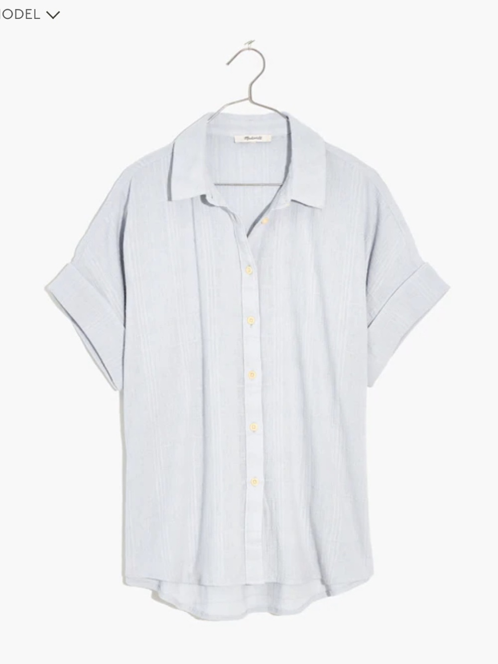 Madewell Courier Pintuck-Back Shirt in Textured Windowpane